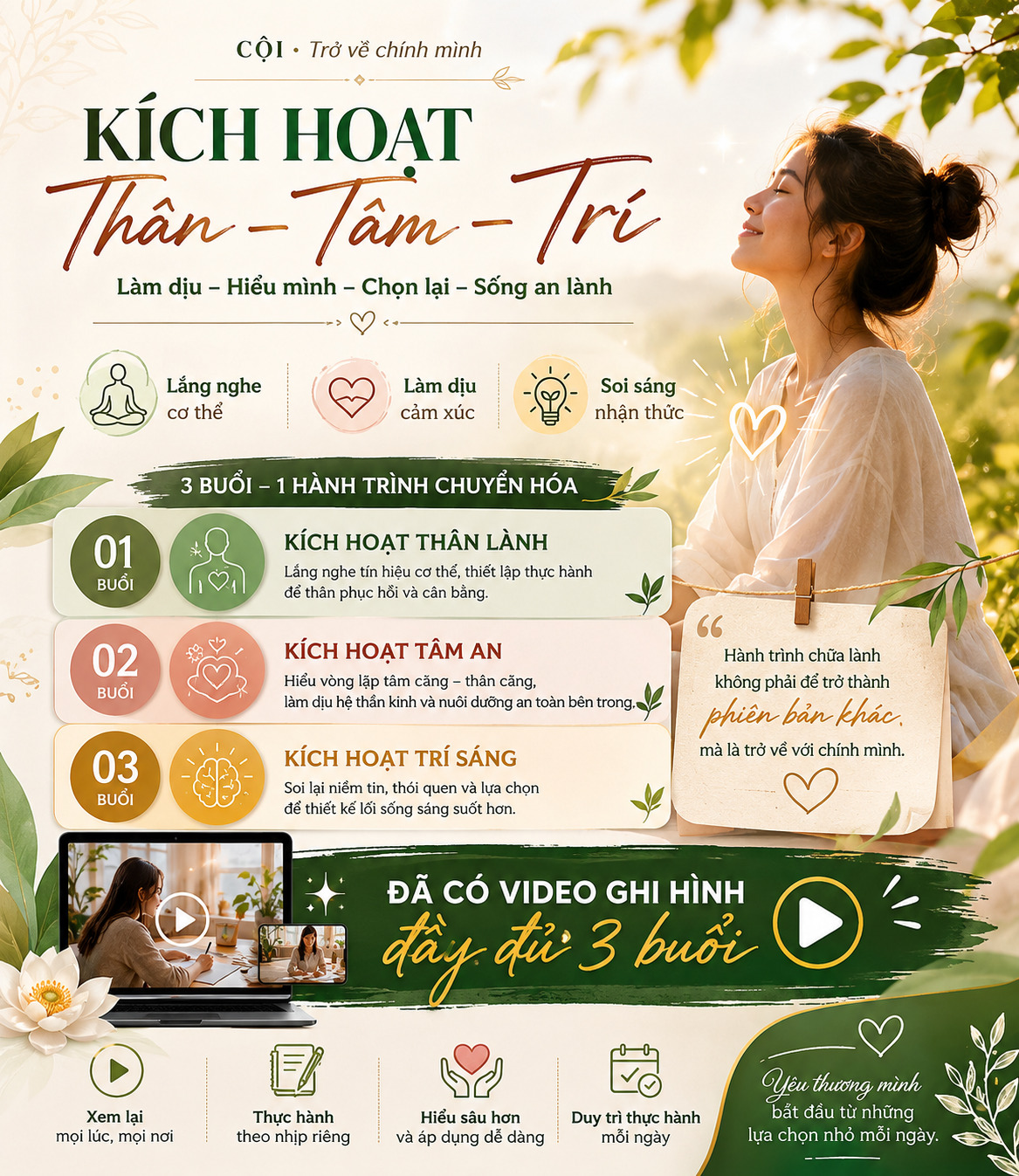 Hành trinh thanh lọc tái tạo thân tâm khí thần